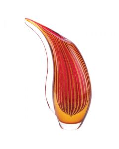 CRIMSON SUNSET ART GLASS VASE