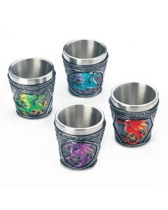 MYTHICAL DRAGONS SHOT GLASS SET OF 4